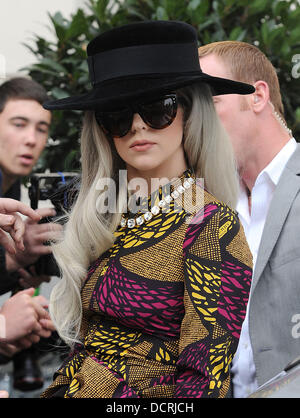Lady Gaga seen leaving her hotel in London to head up to Manchester for the Children In Need Rocks charity gala  London, England - 17.11.11 Stock Photo
