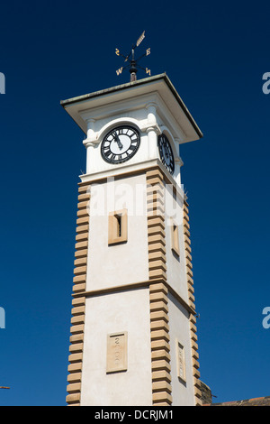 UK, Wales, Ceredigion, Aberystwyth, Great Darkgate Street, millennium clock tower Stock Photo