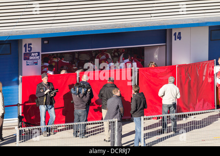 Photographers waiting for Pedro Martinez de la Rosa Stock Photo