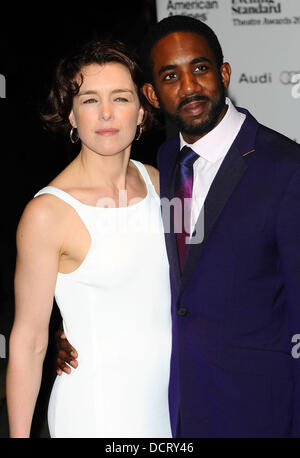 Olivia Williams & Rhashan Stone   The 57th Evening Standard Theatre Awards at The Savoy Hotel - Arrivals  London, England - 20.11.11 Stock Photo