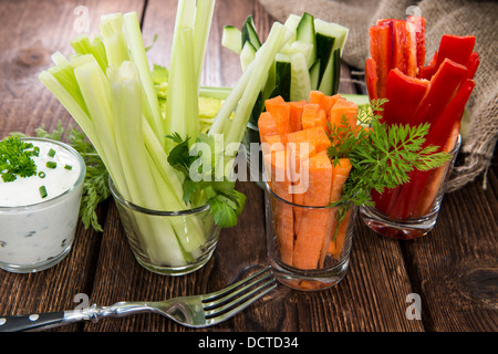 Crudites stripes (fresh diet food) Stock Photo
