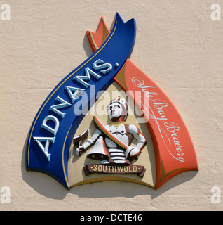 Adnams Sole Bay Brewery, Southwold, sign. Crown Inn, Bridge Road, Snape, Suffolk, England, United Kingdom, Europe. Stock Photo