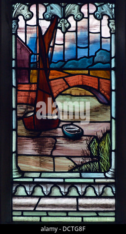 East window (detail). Church of Saint John the Baptist. Snape, Suffolk, England, United Kingdom, Europe. Stock Photo