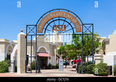 Entrance to Arizona State University on E Monroe Street in downtown Phoenix, Arizona, USA Stock Photo
