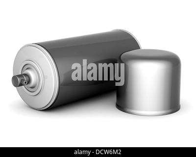 aluminum spray cans Stock Photo