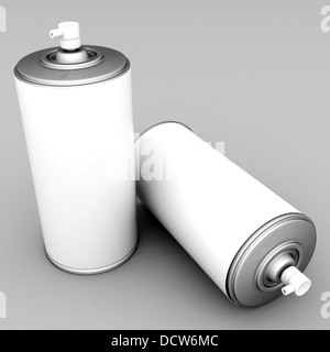 aluminum spray cans Stock Photo