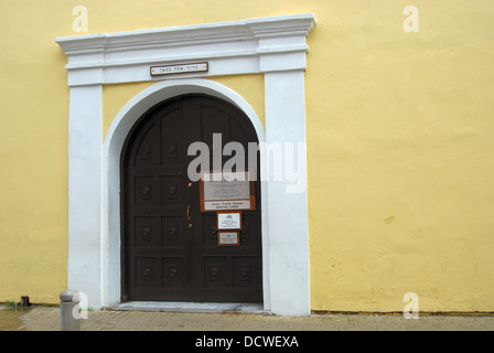 Doorway of synagogue, Willemstad, Curacao, Dutch Antiles, Caribbean. Stock Photo