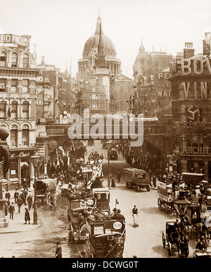 Ludgate Circus London Victorian period Stock Photo