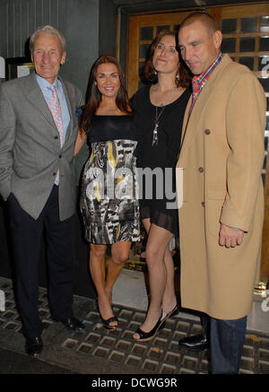 Peter Jones (Vinnie's father), Tanya Jones, guest, Vinnie Jones,  at the Ivy restaurant. London, England - 24.11.11 Stock Photo