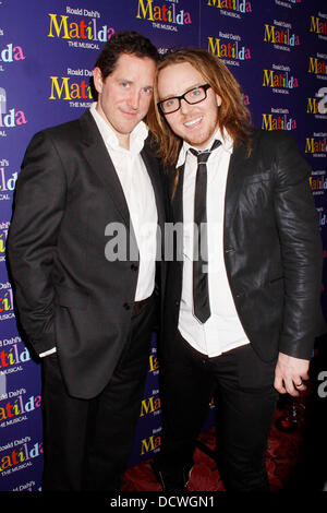 Tim Minchin and Bertie Carvel Celebrities attending 'Matilda The Musical' press night at the Theatre Royal - Inside London, England - 24.11.11  ***Not Available for Publication in the Daily Express, Daily Star and Evening Standard. Available for Publication in the Rest of the World*** Credit Mandatory: Cameron Clegg/WENN.com Stock Photo