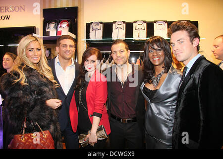 Alex Reid, Chantelle Houghton, Kerry-Lucy Taylor, Lee Latchford-Evans, Grace Kennedy and Jules Knight Gary Anderson launch party on Saville Row London, England - 24.11.11 Stock Photo