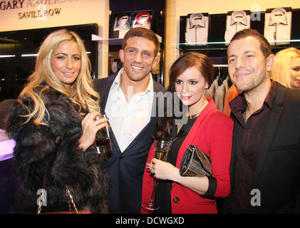 Alex Reid, Chantelle Houghton, Kerry-Lucy Taylor and Lee Latchford-Evans Gary Anderson launch party on Saville Row London, England - 24.11.11 Stock Photo