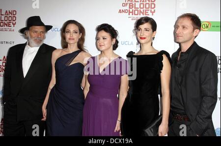 Rade Serbedzija, Angelina Jolie, anesa Glodjo, Zana Marjanovic, Goran Kostic  Premiere Of FilmDistrict's 'In The Land Of Blood And Honey' Held At ArcLight Cinemas Hollywood, California - 08.12.11 Stock Photo