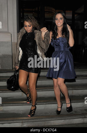 Tulisa Contostavlos Leaving A Hotel With The Help Of A Female Companion ...