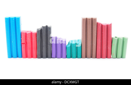 Children bright plasticine on a white background Stock Photo