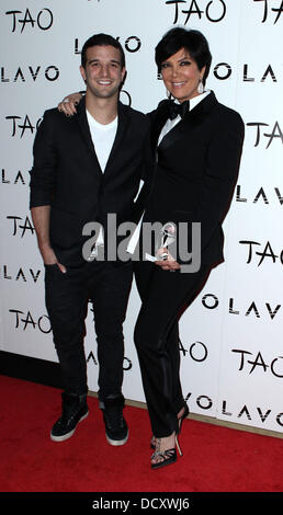 Mark Ballas and Kris Jenner  New Year's Eve Party at Tao Night Club at the Venetian Hotel & Casino - Arrivals Las Vegas, Nevada - 31.12.11 Stock Photo