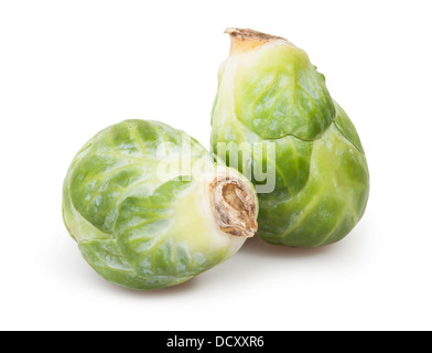 brussels sprouts two on white background Stock Photo