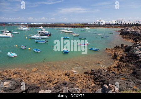 Harbour at Orzola, Lanzarote Stock Photo