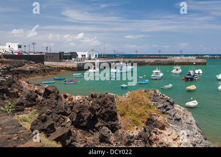 Harbour at Orzola, Lanzarote Stock Photo