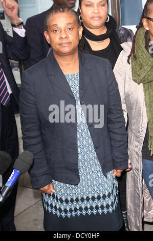 Doreen Lawrence The parents of murder victim Stephen Lawrence make a statement at the Old Bailey after Gary Dobson and David Norris were sentenced for their son's murder 18 years ago  London, England - 04.01.12 Stock Photo