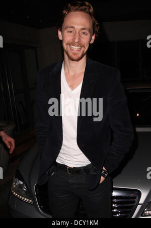 Tom Hiddleston Celebrities outside the Soho Hotel in London London, England - 07.01.12 Stock Photo