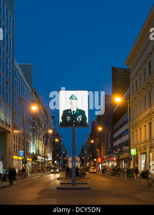 Historic Checkpoint Charlie landmark in Berlin Germany Stock Photo