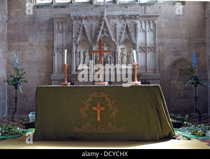 Altar, St Peters Church, Winchcombe, Cotswolds, Cheltenham, Gloucestershire, England, UK, GL54 5LU Stock Photo