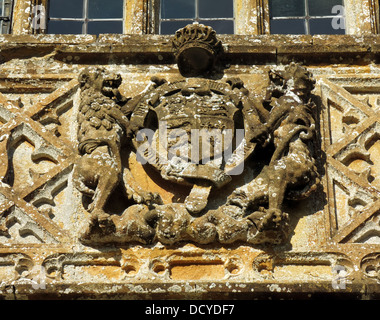 Family crest , coat-of-arms, at Brympton House / Brympton d'Evercy, South West England,UK, BA22 8TD Stock Photo