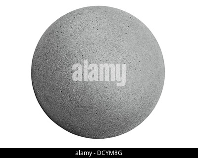 closeup of a concrete sphere isolated on white with clipping path Stock Photo