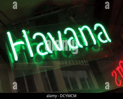 Neon sign for Havana Cigars, Cigar shop Stock Photo