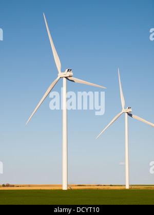 Wind turbines farm in Limon, Colorado. Stock Photo