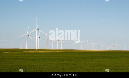 Wind turbines farm in Limon, Colorado. Stock Photo