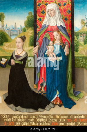 15th century  -  The Virgin and Child with Saint Anne  Anna van Niewenhove - (1480) Oil on wood Stock Photo