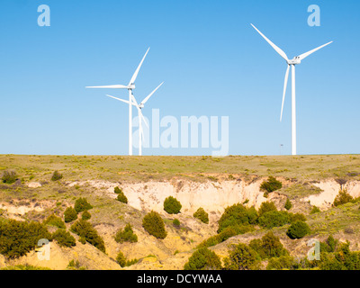 Wind turbines farm in Limon, Colorado. Stock Photo