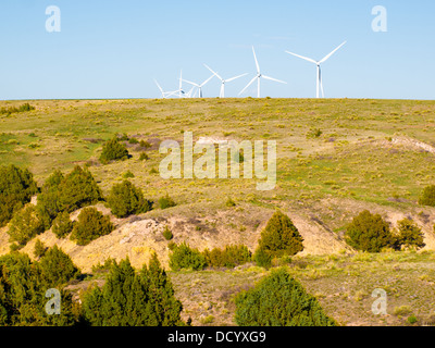 Wind turbines farm in Limon, Colorado. Stock Photo