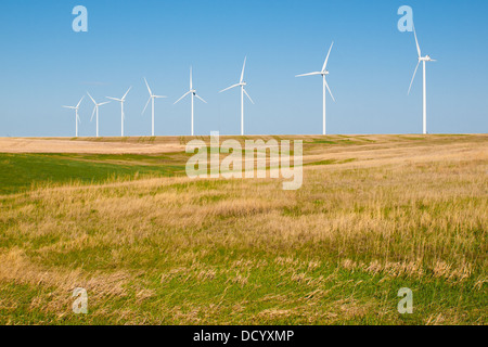 Wind turbines farm in Limon, Colorado. Stock Photo