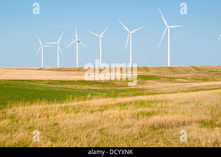 Wind turbines farm in Limon, Colorado. Stock Photo