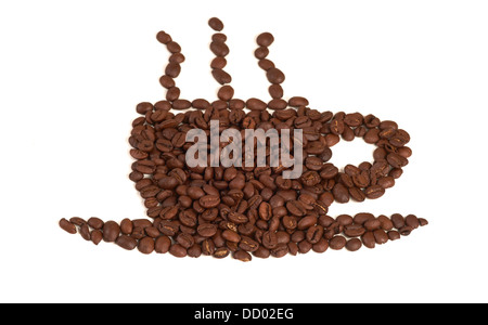 Cup Made of Coffee Beans. Stock Photo