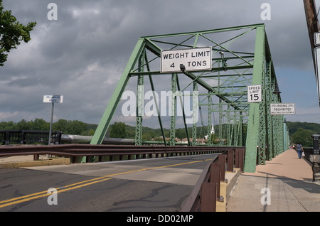 Bridge over Delaware River between Lambertville, New Jersey, and New Hope, Pennsylvania Stock Photo