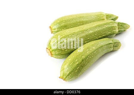 Fresh zucchini isolated on white background. Stock Photo