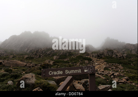 Cradle Mountain in Tasmania from the summit path Stock Photo