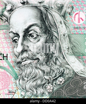 Charles IV, Holy Roman Emperor (1316-1378) on 100 Korun 1997 banknote from Czech Republic. Stock Photo