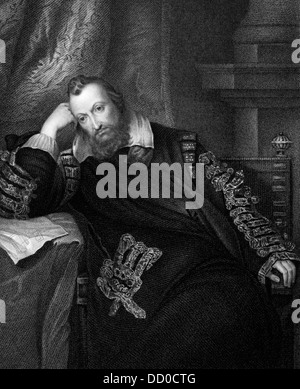 Henry Percy, 9th Earl of Northumberland (1564-1632) on engraving from 1831.  English aristocrat. Stock Photo