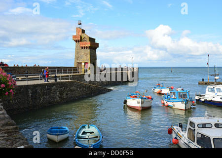 Lynmouth Harbour, Lynmouth, Devon, England, United Kingdom Stock Photo