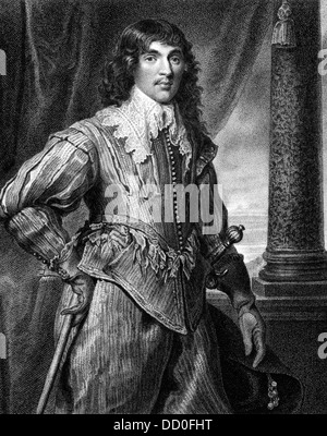 William Hamilton, 2nd Duke of Hamilton (1616-1651) on engraving from 1827. Scottish nobleman. Stock Photo