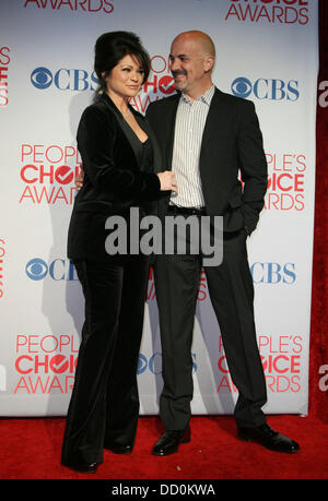Valerie Bertinelli and husband Tom Vitale 2012 People's Choice Awards held at the Nokia Theatre L.A. Live - Press Room  Los Angeles, California - 11.01.12 Stock Photo