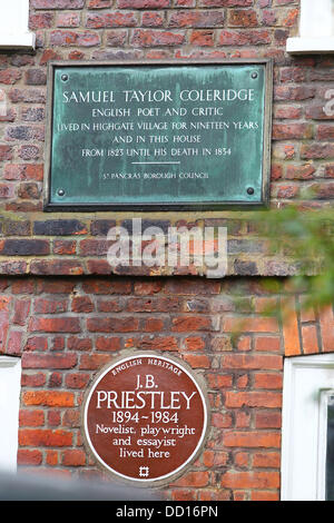 The new Highgate home of Kate Moss and Jamie Hince, previously owned by playwright J.B Priestly and lived in by Samuel Taylor Coleridge. Moss purchased the house last year (11) and is now moving in following refurbishment work. The house is two doors down Stock Photo