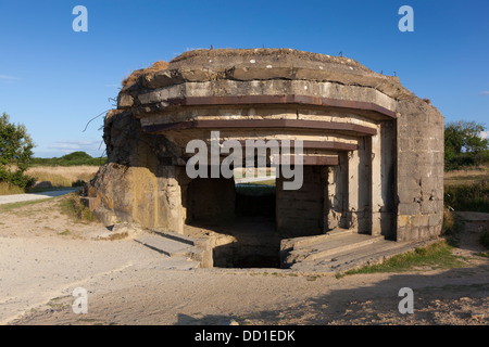 Bunker in the Pointe du Hoc, Cricqueville-en-Bessin, Normandie, France Stock Photo