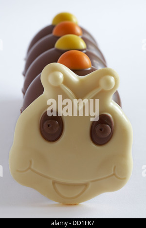 Marks & Spencer Colin the Caterpillar - hollow milk & white chocolate caterpillar set on white background Stock Photo