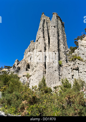 dh Putangirua Pinnacles WAIRARAPA NEW ZEALAND Geological rock formation earth pillars Aorangi Ranges valley Stock Photo